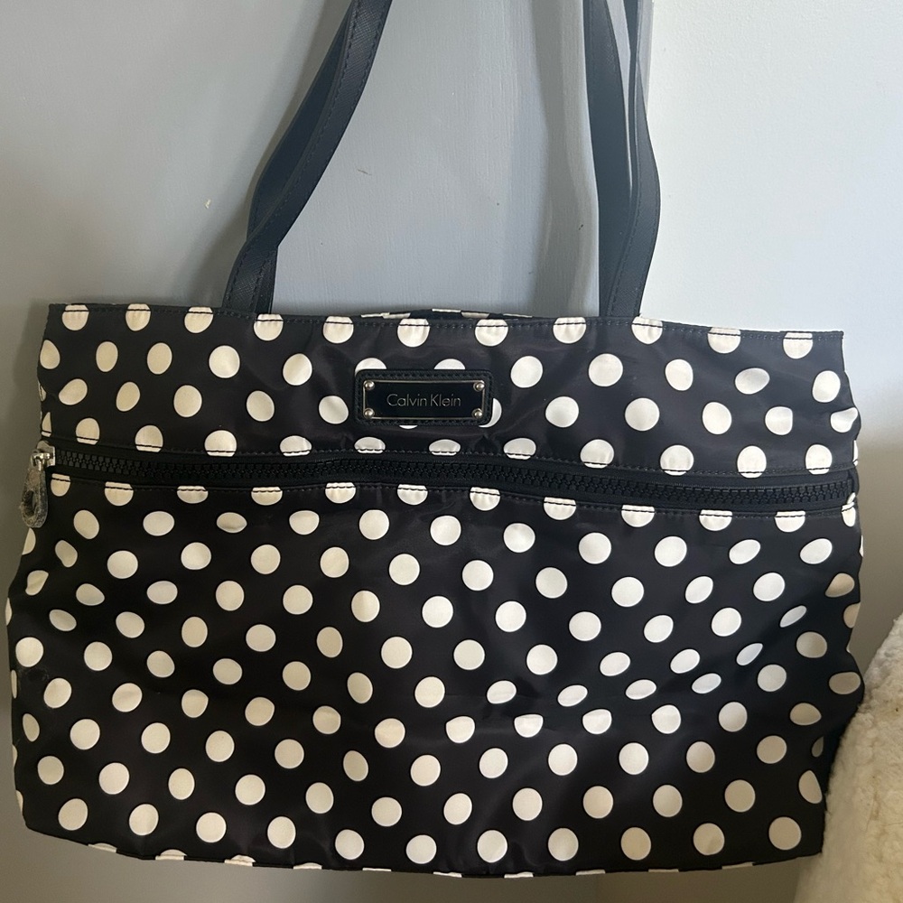 Calvin klein polka dog tote bag